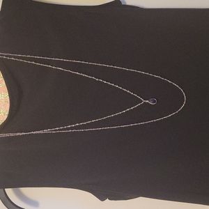 Amethyst Stones Sterling Silver Yellow Gold Plated Double Necklace.